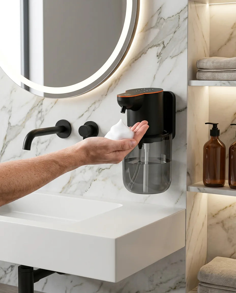 Automatisk tvålpump med sensor – beröringsfritt skum, laddas via USB – produktbild 3