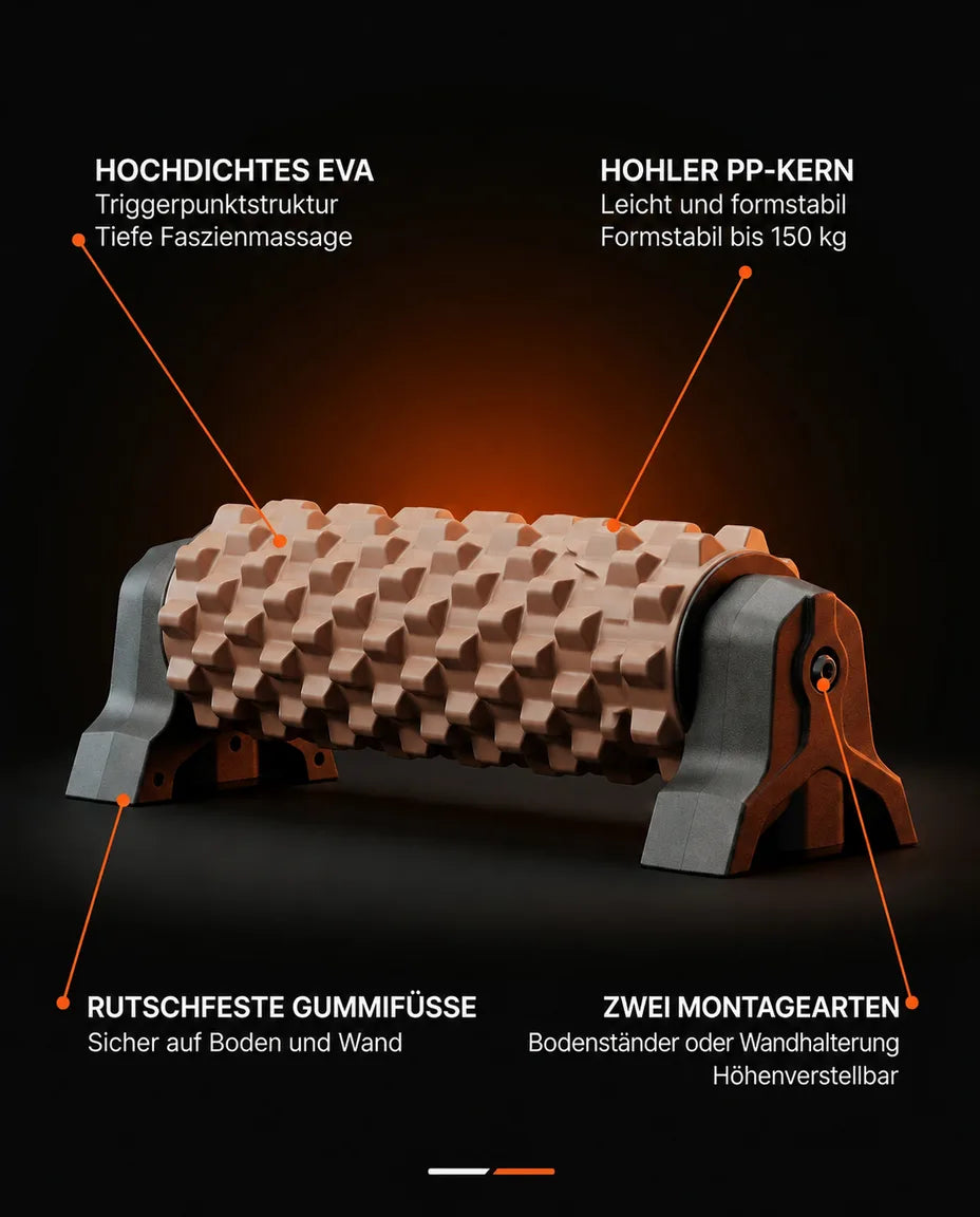 Foamroller för väggen – höjdjusterbar massagerulle för rygg, ben och axlar – produktbild 9