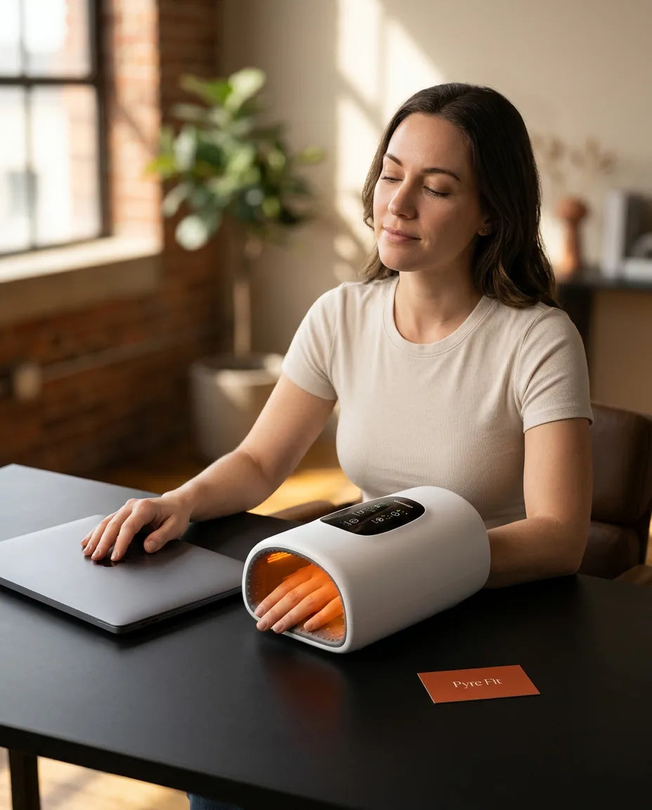 Sladdlös handmassageapparat med värme – luftmassage för hand, fingrar och handled – produktbild 2