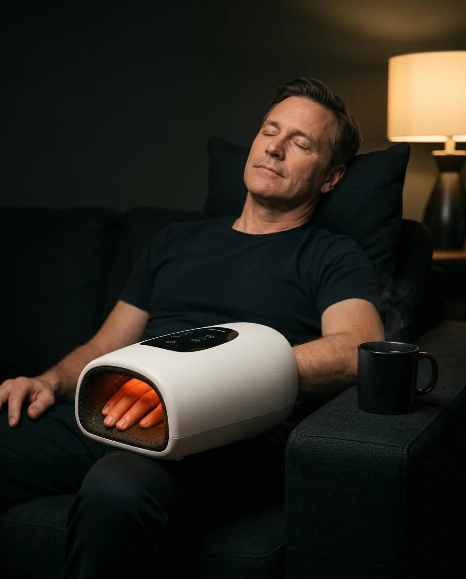 Sladdlös handmassageapparat med värme – luftmassage för hand, fingrar och handled – produktbild 3