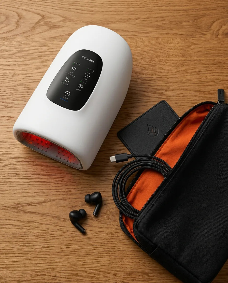 Sladdlös handmassageapparat med värme – luftmassage för hand, fingrar och handled – produktbild 10
