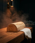 Nackstöd för bastun i trä – ergonomiskt nackstöd för bastu och spa – produktbild 2