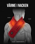 Grafik över placeringen av USB-värmehalsduken runt nacken