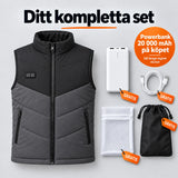 Komplett set: Sherpor, powerbank 20 000 mAh, laddkabel, tvättpåse och väska