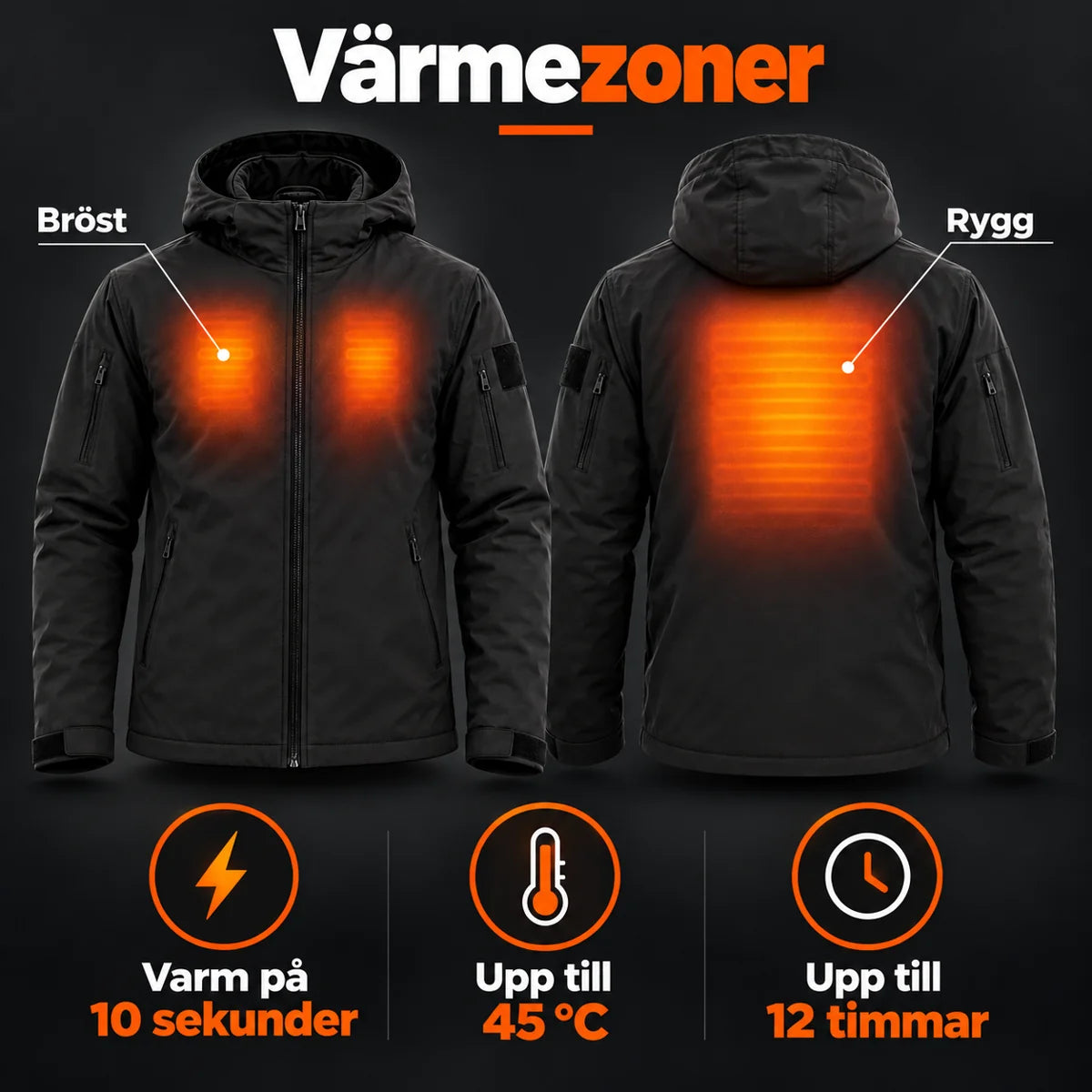 Värmejacka för vardagen PyreFit Summaro: värmezoner på bröst och rygg