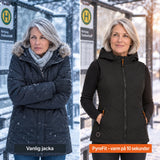 Jämförelse: vanlig vinterjacka och Transitor med värme