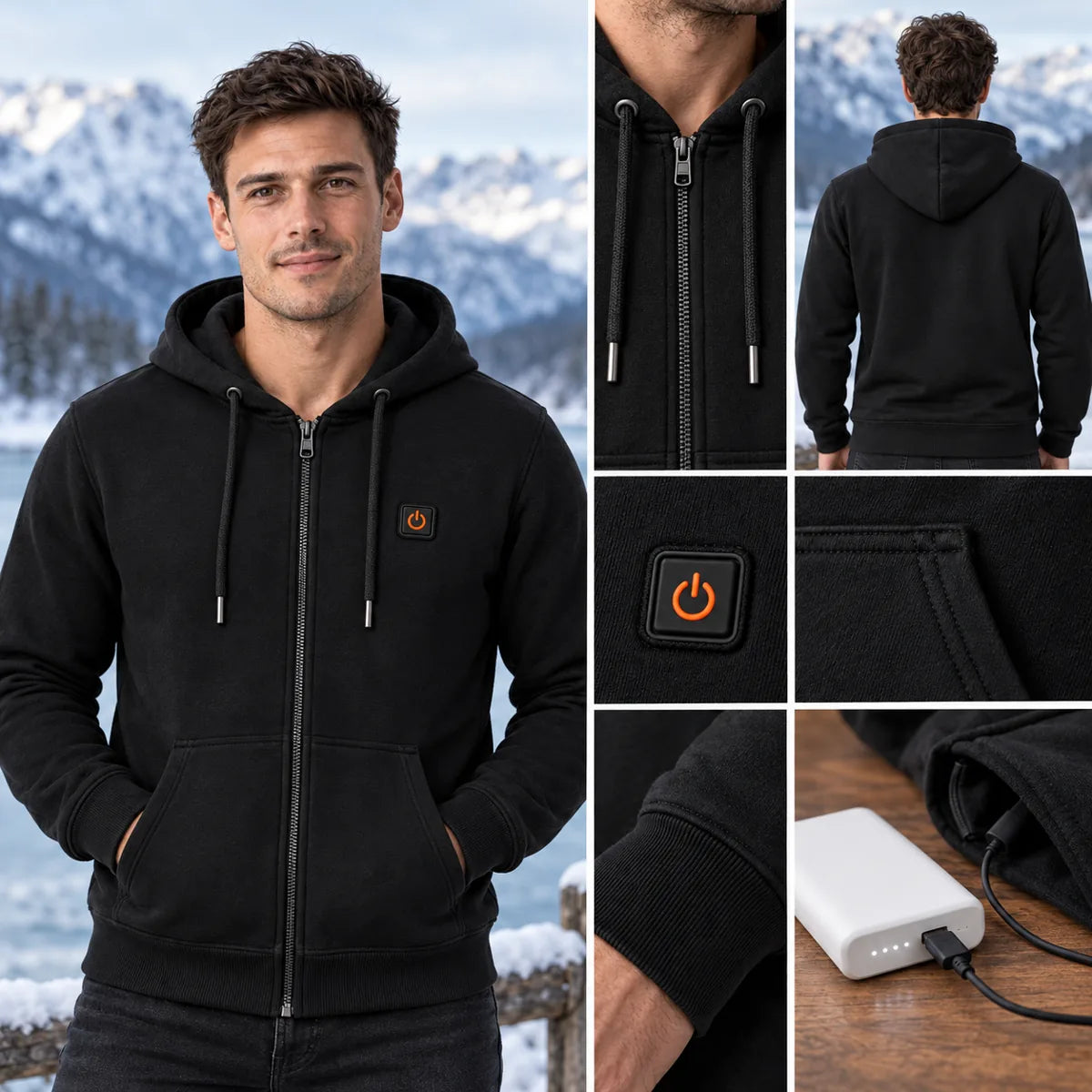PyreFit Olivora – Uppvärmd hoodie unisex med dragkedja