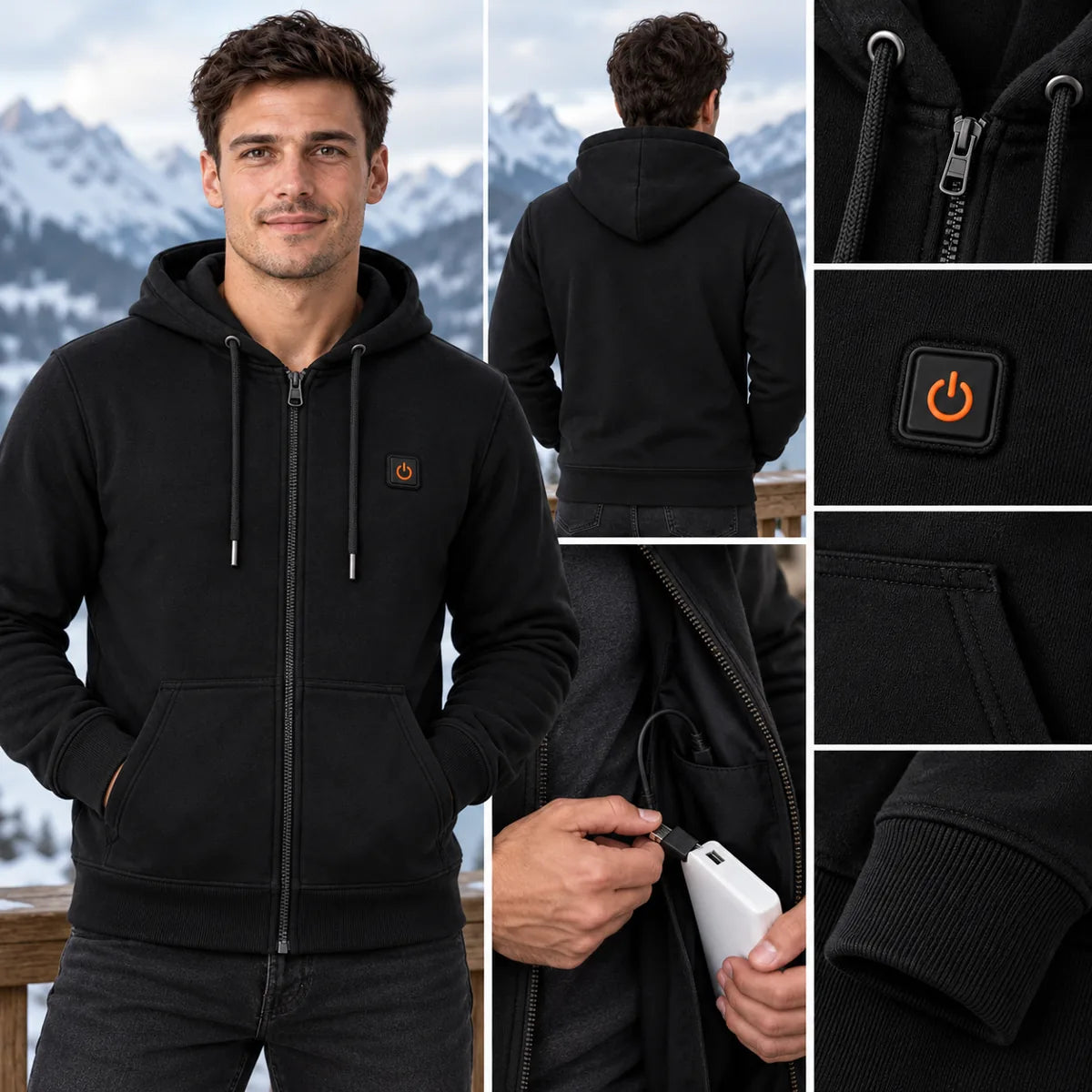 PyreFit Olivora – Uppvärmd hoodie unisex med dragkedja