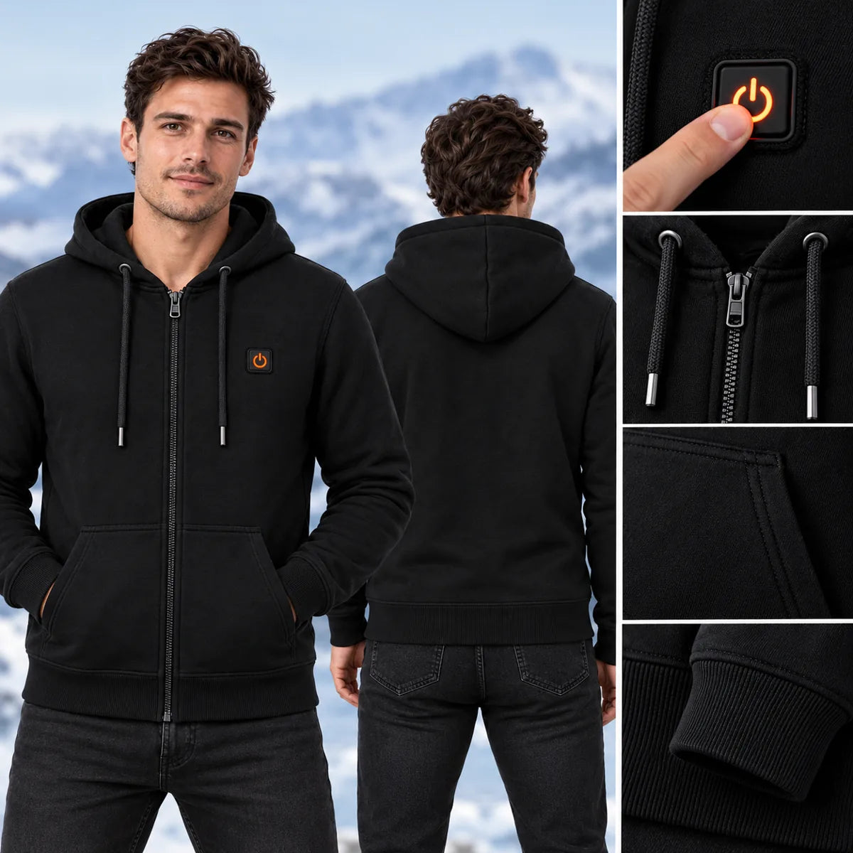 PyreFit Olivora – Uppvärmd hoodie unisex med dragkedja