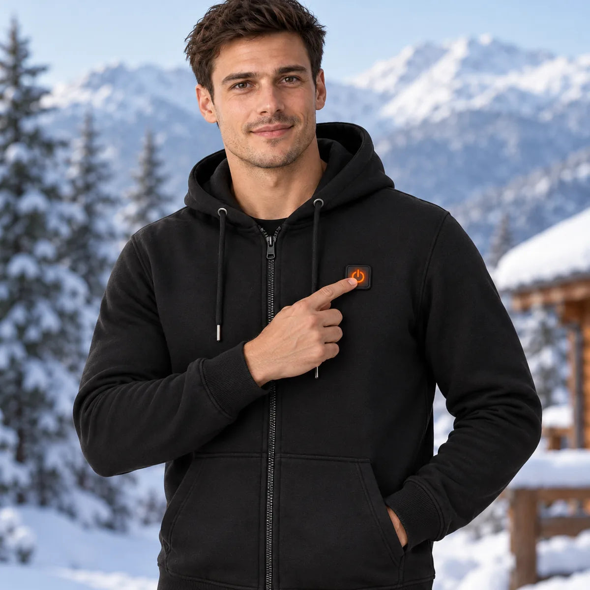 PyreFit Voltor – Uppvärmd hoodie herr med dragkedja