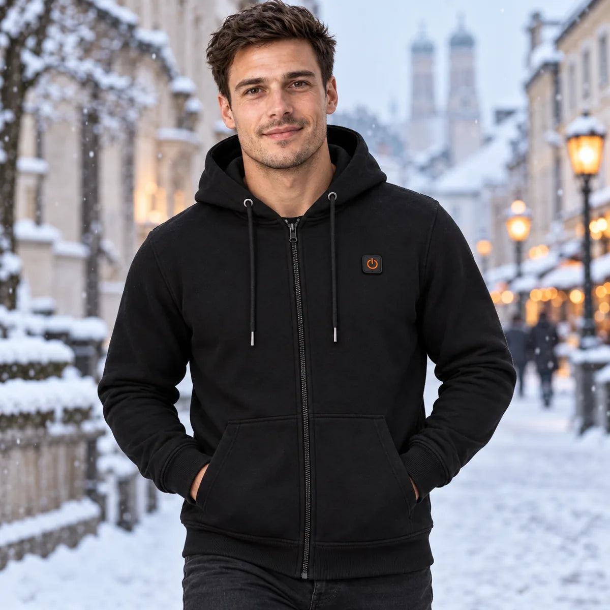 PyreFit Voltor – Uppvärmd hoodie herr med dragkedja