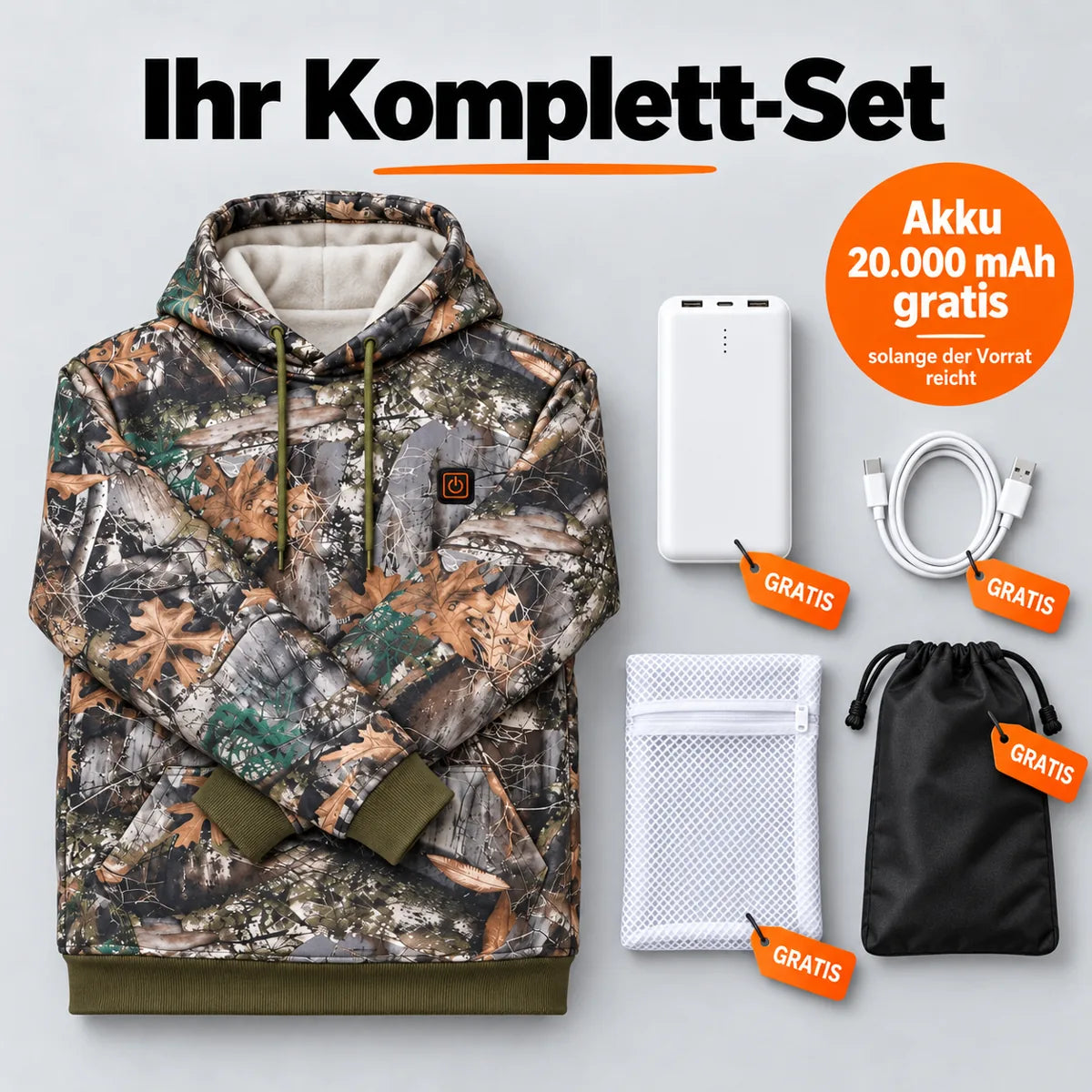 PyreFit Zippo – Uppvärmd hoodie med skogsmönster